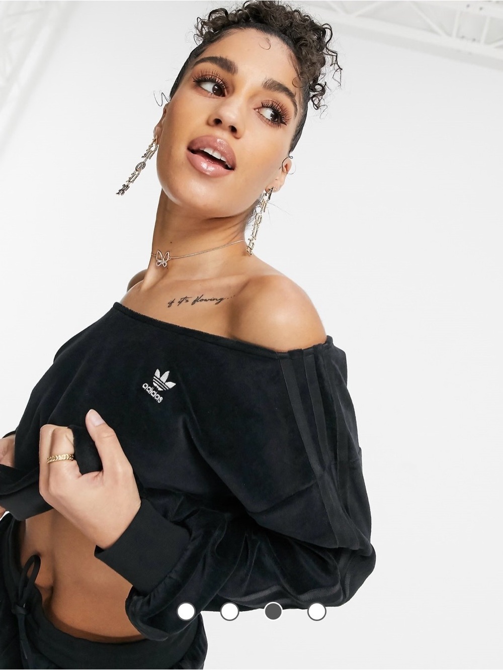 adidas 🔥 ‘Relaxed Risqué’ Off The Shoulder Sweatshirt in Black